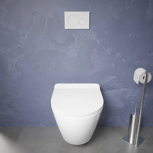 Vaso sospeso tornado silent flush in ceramica bianco lucido sedile con chiusura rallentata | Parigi
