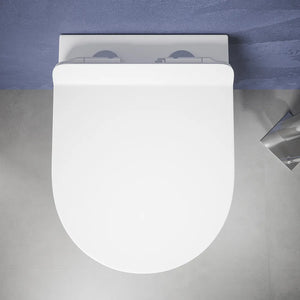 Vaso sospeso tornado silent flush in ceramica bianco lucido sedile con chiusura rallentata | Parigi