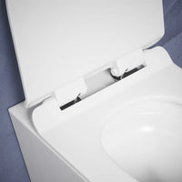 Vaso sospeso tornado silent flush in ceramica bianco lucido sedile con chiusura rallentata | Parigi