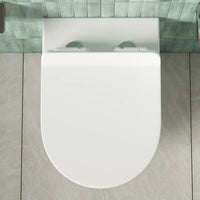 Vaso sospeso rimless in ceramica bianco lucido con copri-wc soft-close | Rio