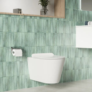 Vaso sospeso tornado silent flush in ceramica bianco lucido con copri-wc soft-close | Rio