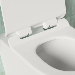 Vaso sospeso tornado silent flush in ceramica bianco lucido con copri-wc soft-close | Rio