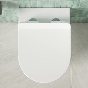 Vaso sospeso tornado silent flush in ceramica bianco lucido con copri-wc soft-close | Rio
