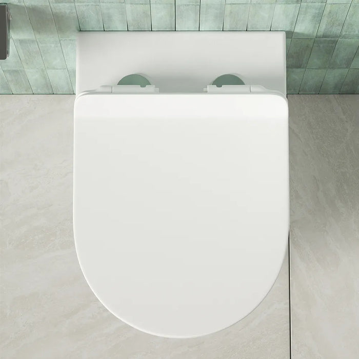 Vaso sospeso tornado silent flush in ceramica bianco lucido con copri-wc soft-close | Rio