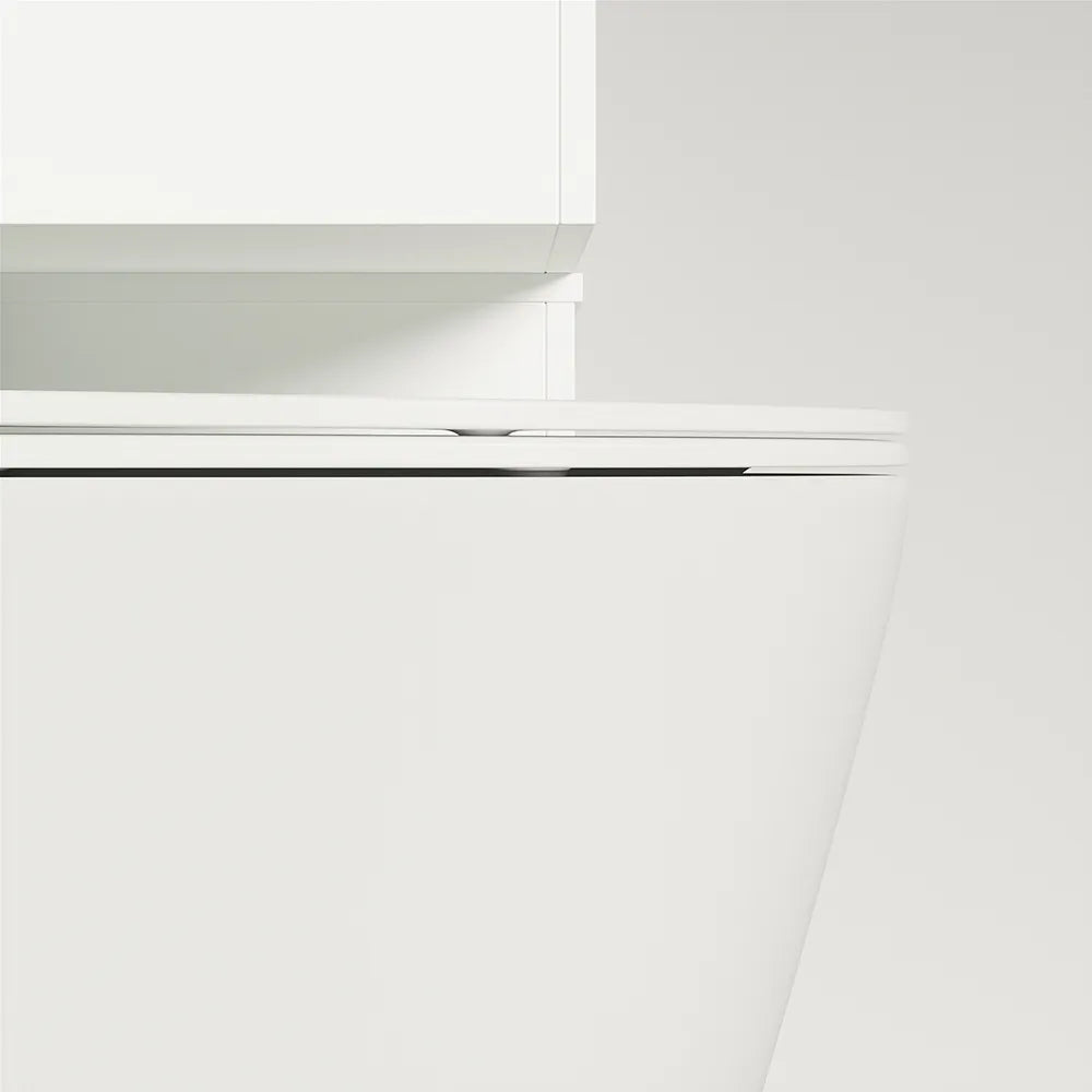 Vaso sospeso tornado silent flush in ceramica bianco lucido con copri-wc soft-close | Rio