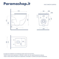 Sanitari sospesi in ceramica bianco lucido vaso rimless sedile soft-close e bidet | Venezia