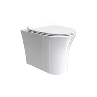 Vaso filo muro in ceramica bianca lucida con sedile copri-wc softclose | Sofia