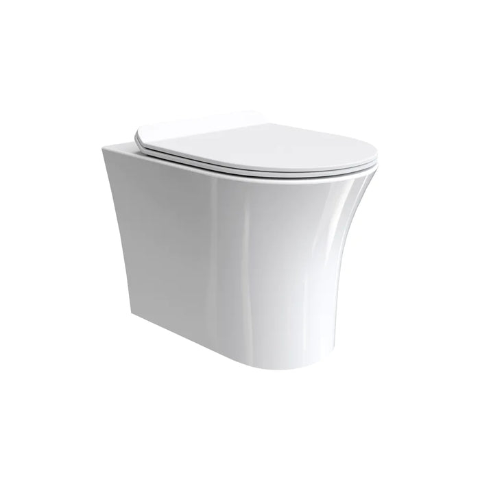 Vaso filo muro in ceramica bianca lucida con sedile copri-wc softclose | Sofia