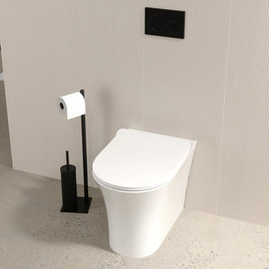 Vaso filo muro in ceramica bianca lucida con sedile copri-wc softclose | Sofia