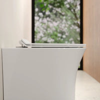 Vaso filo muro in ceramica bianca lucida con sedile copri-wc softclose | Sofia