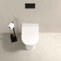 Vaso filo muro in ceramica bianca lucida con sedile copri-wc softclose | Sofia