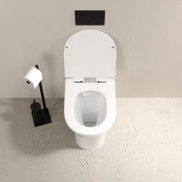 Vaso filo muro in ceramica bianca lucida con sedile copri-wc softclose | Sofia