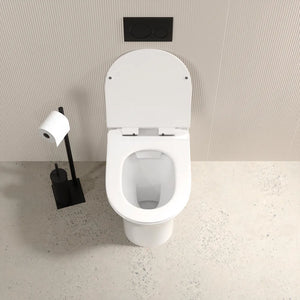Vaso filo muro in ceramica bianca lucida con sedile copri-wc softclose | Sofia