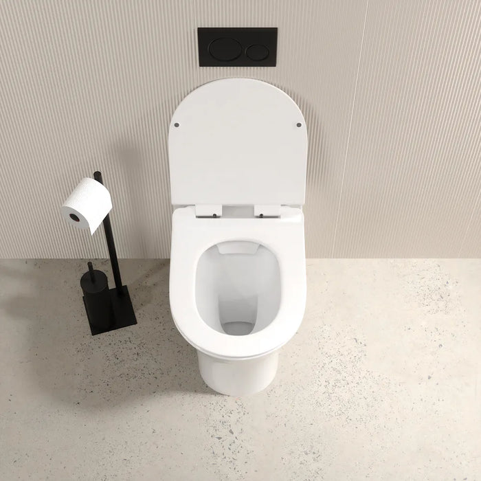 Vaso filo muro in ceramica bianca lucida con sedile copri-wc softclose | Sofia