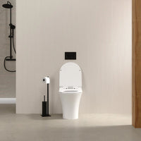 Vaso filo muro in ceramica bianca lucida con sedile copri-wc softclose | Sofia