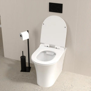 Vaso filo muro in ceramica bianca lucida con sedile copri-wc softclose | Sofia