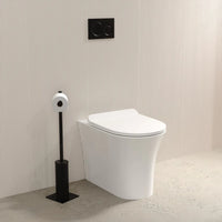Vaso filo muro in ceramica bianca lucida con sedile copri-wc softclose | Sofia