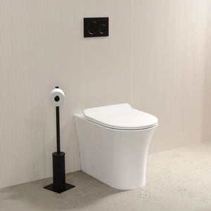 Vaso filo muro in ceramica bianca lucida con sedile copri-wc softclose | Sofia