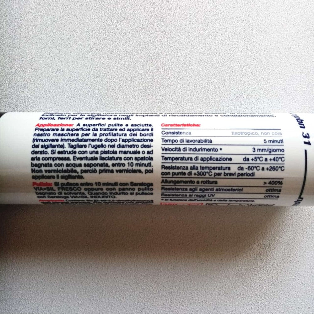 Saratoga 310ml silicone acetico alta temperatura per forni caldaie caminetti, colori nero