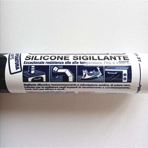 Saratoga 310ml silicone acetico alta temperatura per forni caldaie caminetti, colori nero