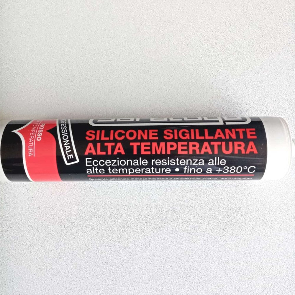 Saratoga 310ml silicone acetico alta temperatura per forni caldaie caminetti, colori rosso