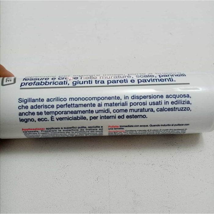 Saratoga 450gr silicone sigillante acrilico grigio chiaro verniciabile