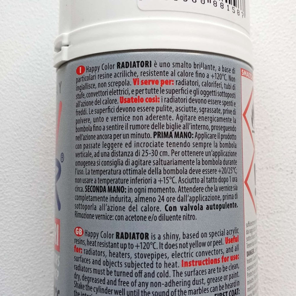Saratoga bomboletta happy color per radiatori alluminio 400ml bianco brillante