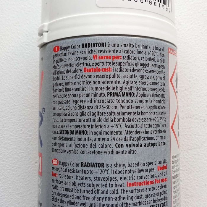 Saratoga bomboletta happy color per radiatori alluminio 400ml bianco brillante