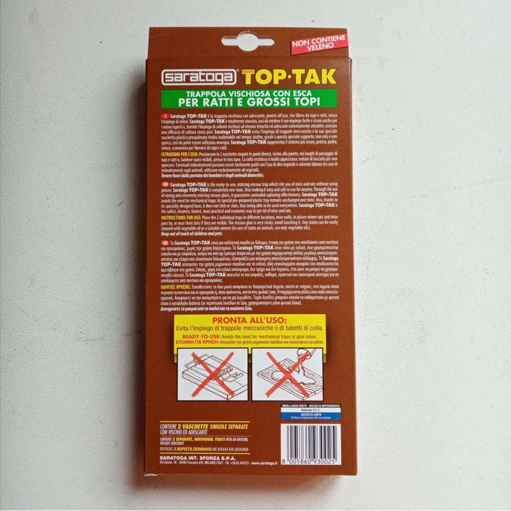 Saratoga top tak 2pz di trappola vischiosa con esca per ratti topi