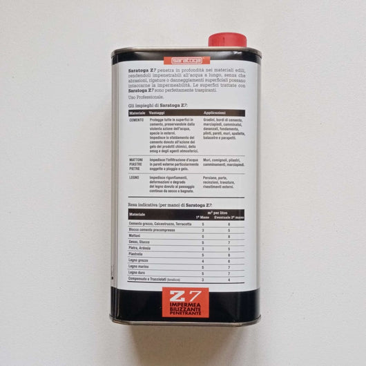 Saratoga z7 1lt idrorepellente impermeabilizzante traspirante per cemento mattoni laterizi legno