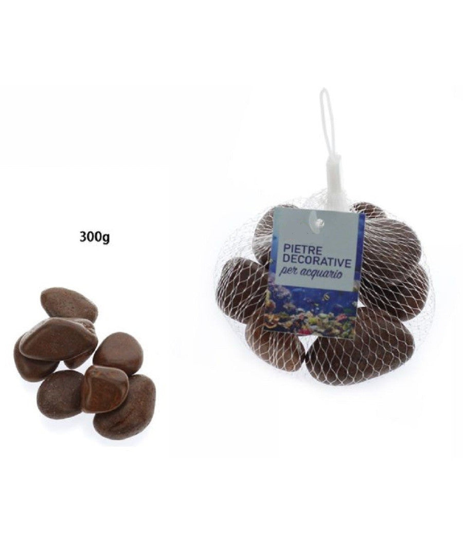Sassi Pietre Decorative Marroni Per Acquario 300 Gr. Decorazione Giardino 70255         