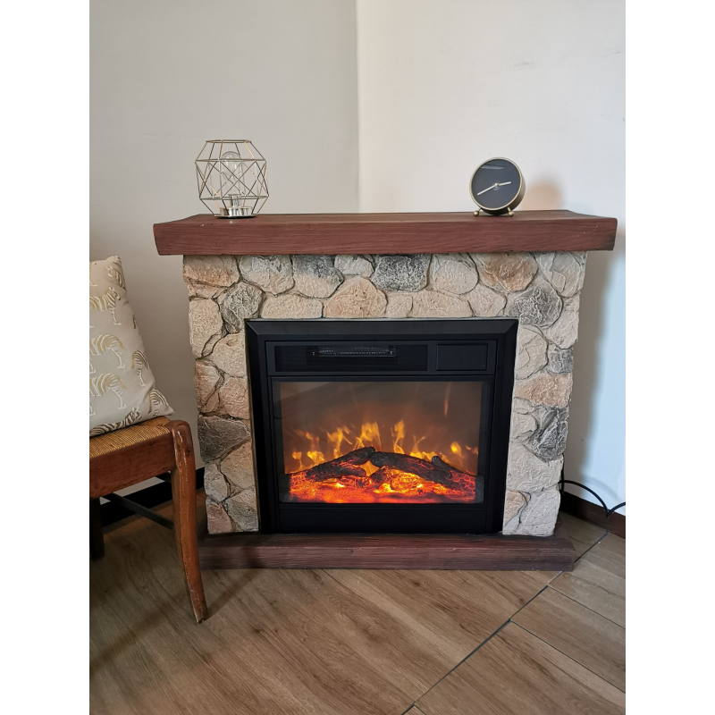 Camino Elettrico Da Terra Rifinito Effetto Pietra Sasso 