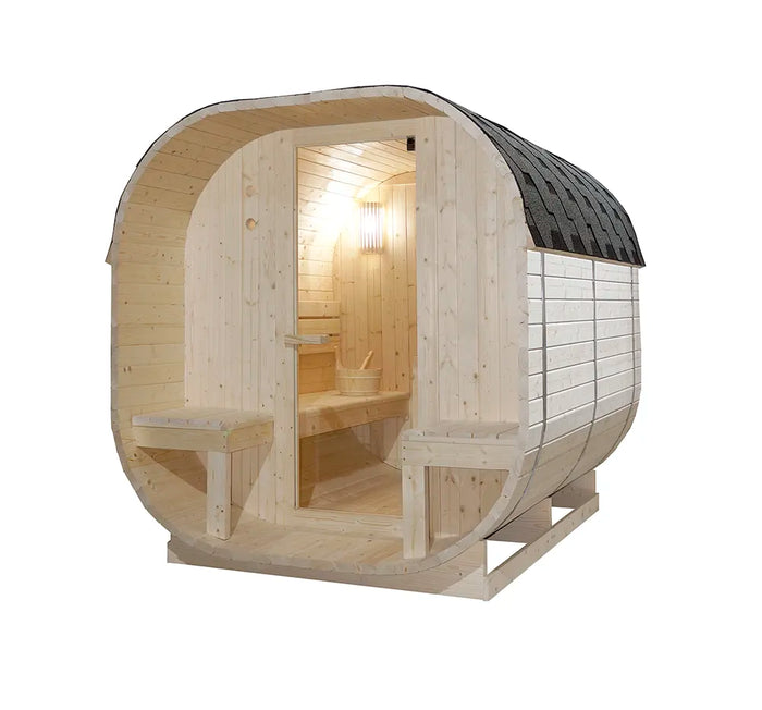 Sauna finlandese da esterno 4 persone 185x220cm h194 in legno di abete | Kota
