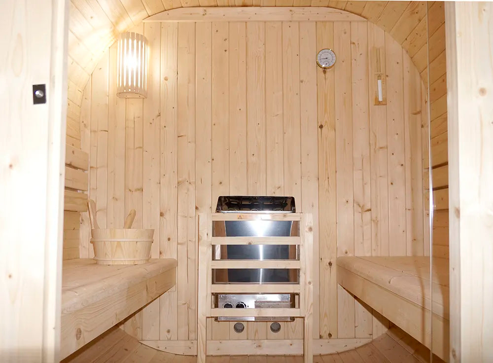 Sauna finlandese da esterno 4 persone 185x220cm h194 in legno di abete | Kota