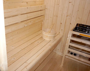 Sauna finlandese da esterno 4 persone 185x220cm h194 in legno di abete | Kota