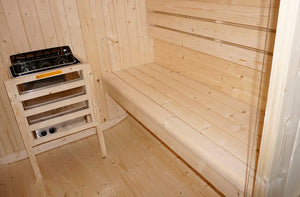 Sauna finlandese da esterno 4 persone 185x220cm h194 in legno di abete | Kota