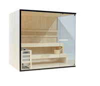 Sauna finlandese da interno 3-4 persone 200x150cm h190 in legno di abete | Kivi