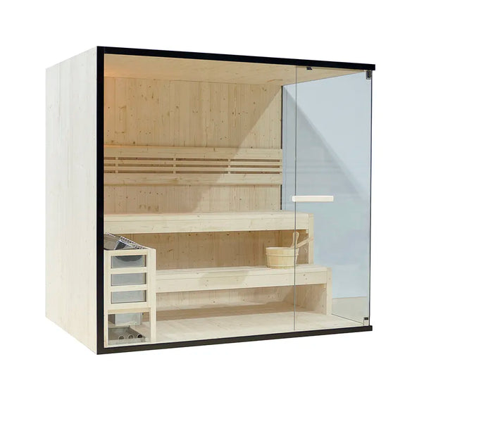 Sauna finlandese da interno 3-4 persone 200x150cm h190 in legno di abete | Kivi