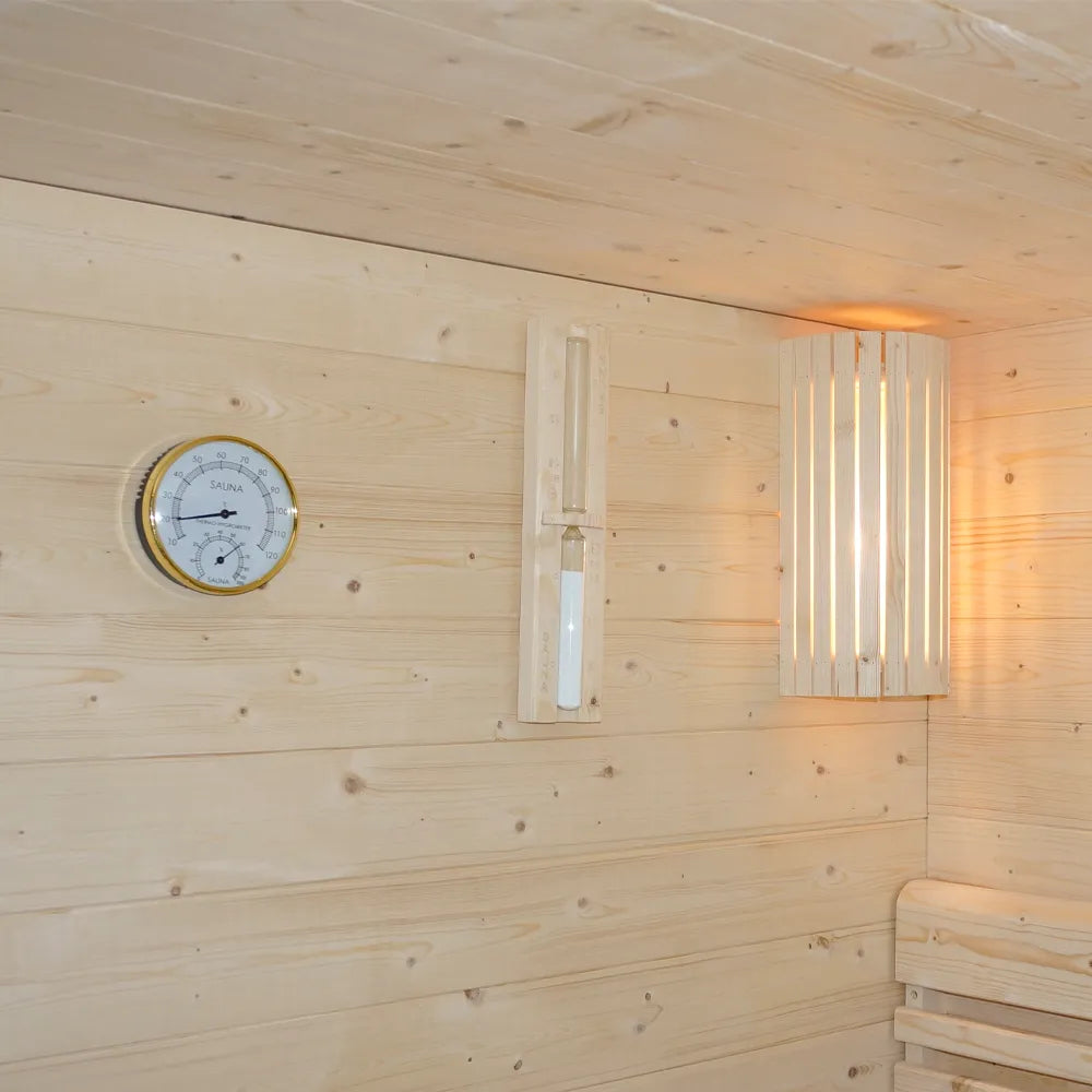 Sauna finlandese da interno 3-4 persone 200x150cm h190 in legno di abete | Kivi