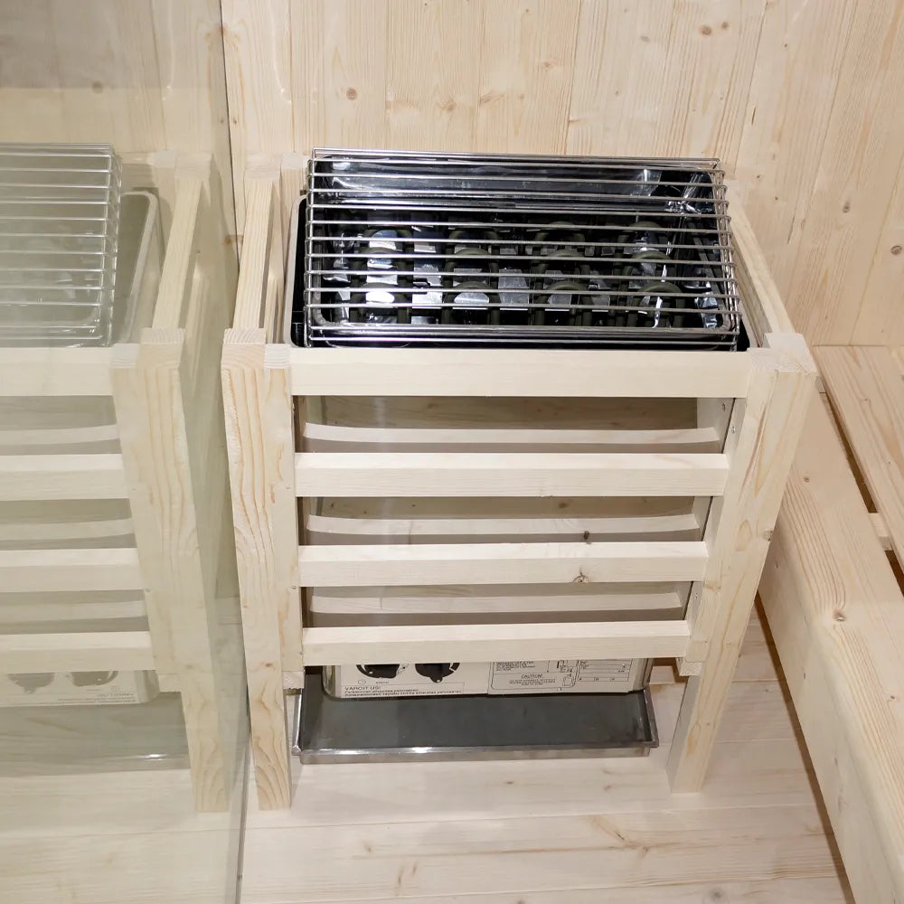 Sauna finlandese da interno 3-4 persone 200x150cm h190 in legno di abete | Kivi