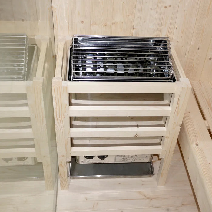 Sauna finlandese da interno 3-4 persone 200x150cm h190 in legno di abete | Kivi