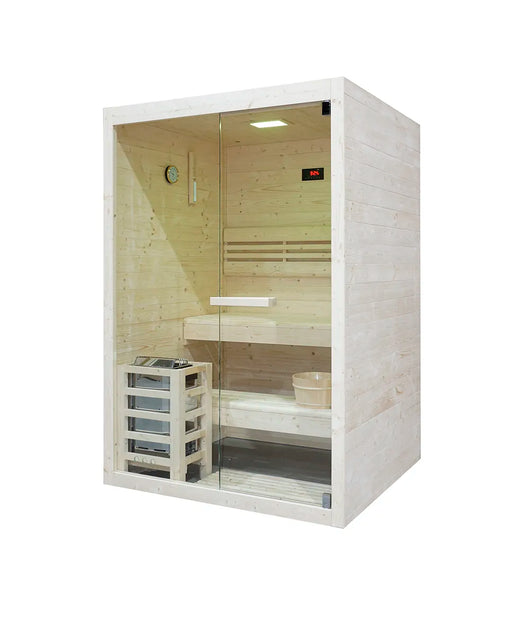 Sauna finlandese da interno 2 persone 130x120cm h200 in legno di abete | Nirva
