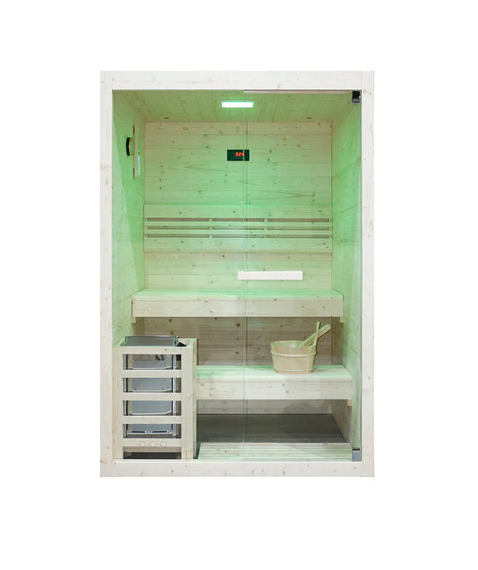 Sauna finlandese da interno 2 persone 130x120cm h200 in legno di abete | Nirva