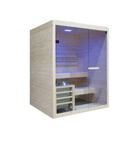 Sauna finlandese da interno 2-3 persone 150x120cm h200 in legno di abete | Nirva