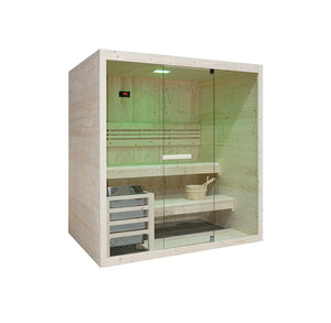Sauna finlandese da interno 3-4 persone 180x130cm h200 in legno di abete | Nirva