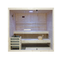 Sauna finlandese da interno 4-5 persone 200x150cm h200 in legno di abete | Nirva