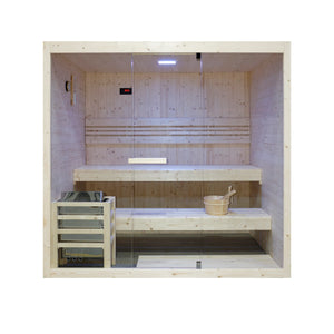 Sauna finlandese da interno 4-5 persone 200x150cm h200 in legno di abete | Nirva