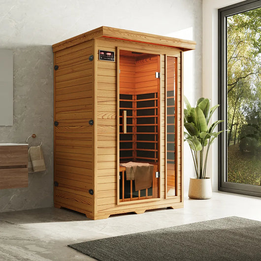Sauna ad infrarossi 95x126 cm H195 in legno di cedro con radio integrata | Savon
