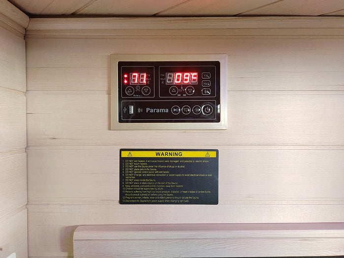 Sauna ad infrarossi 107x107 CM H188 in legno Hemlock con radio integrata | Tampere