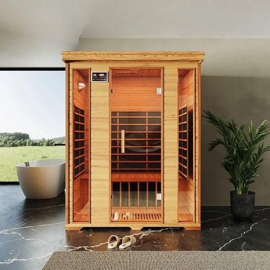 Sauna ad infrarossi 125x156 cm H188 in legno di cedro con radio integrata | Helsinki